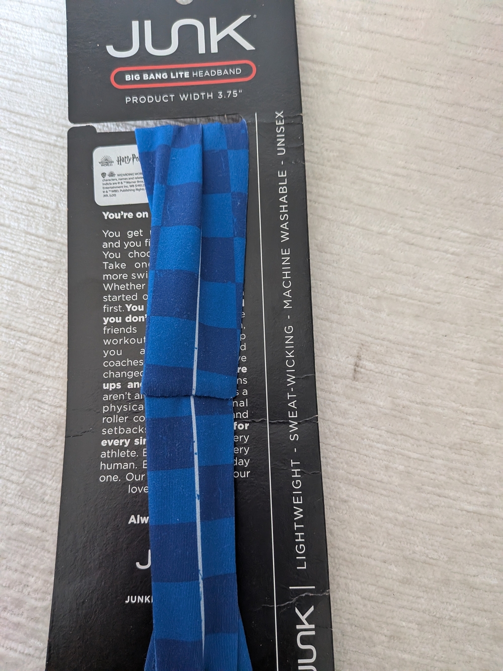 Ravenclaw Checkerboard Blue Stretch Headband by JUNK - Picture 7 of 9